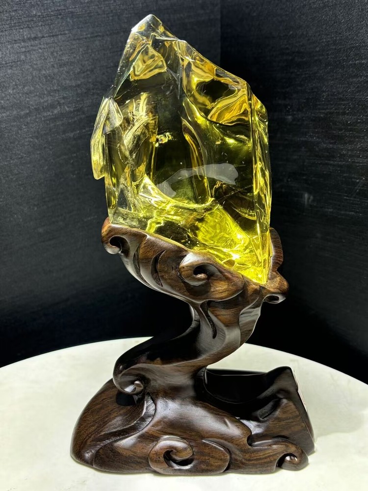 Natural Rare Citrine Quartz Blue Needle Rough Crystal 1470g Healing Polishing Stone  