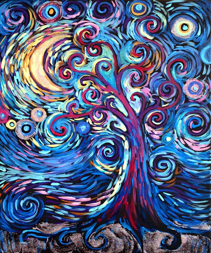 Modern Colorful Tree Abstract Art Print Natasha Wescoat Bouchillon