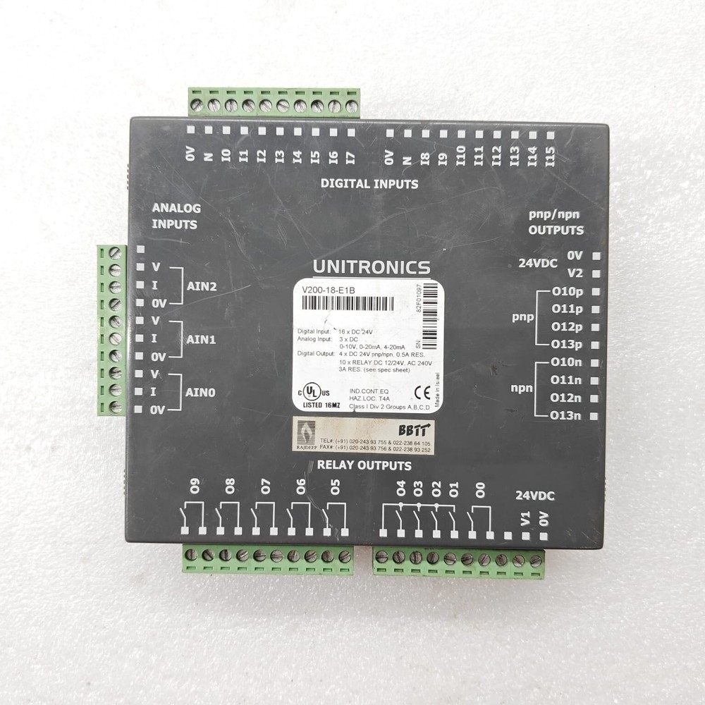 UNITRONICS V200-18-E1B SNAP-IN I/O MODULE 24 VDC INPUT VOLTAGE Fast Ship
