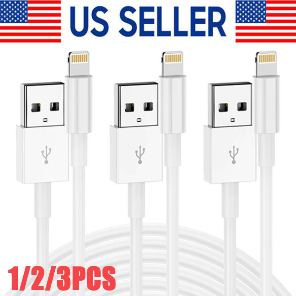 1/2/3 Pack Fast Charging USB Cable for iPhone 5 to 13
