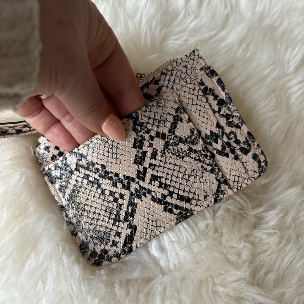 Sienna Mae Mini Zip ID Wallet Case in Snakeskin for Cards and Coins