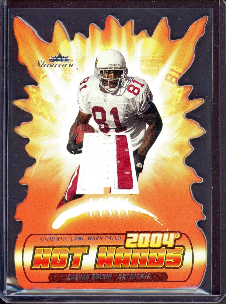 ANQUAN BOLDIN ~ 2004 Fleer Showcase Hot Hands Game Used Jersey #AQ (#12/50)