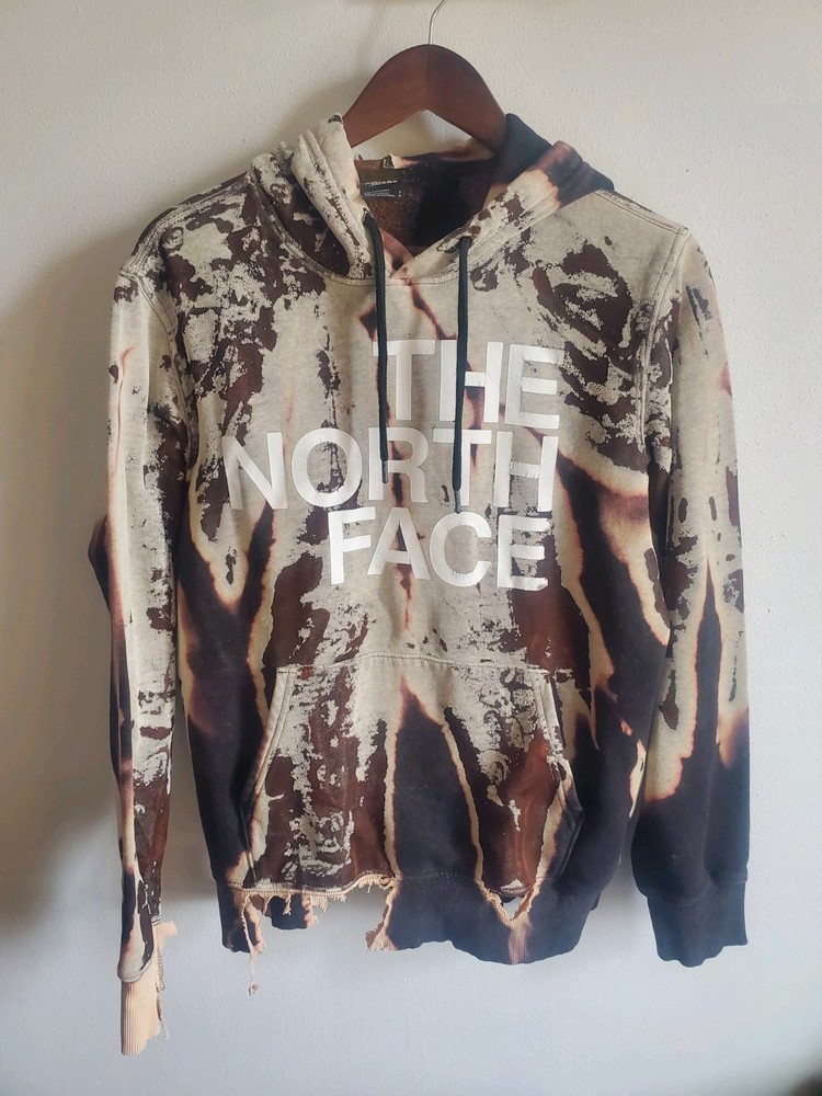 The North Face Distressed Bleach Tie Dye Hoodie Mens Size Small