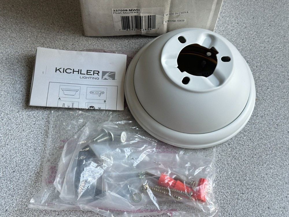 Kichler 337008MWH 6-Inch Flush Mount Kit in Matte White