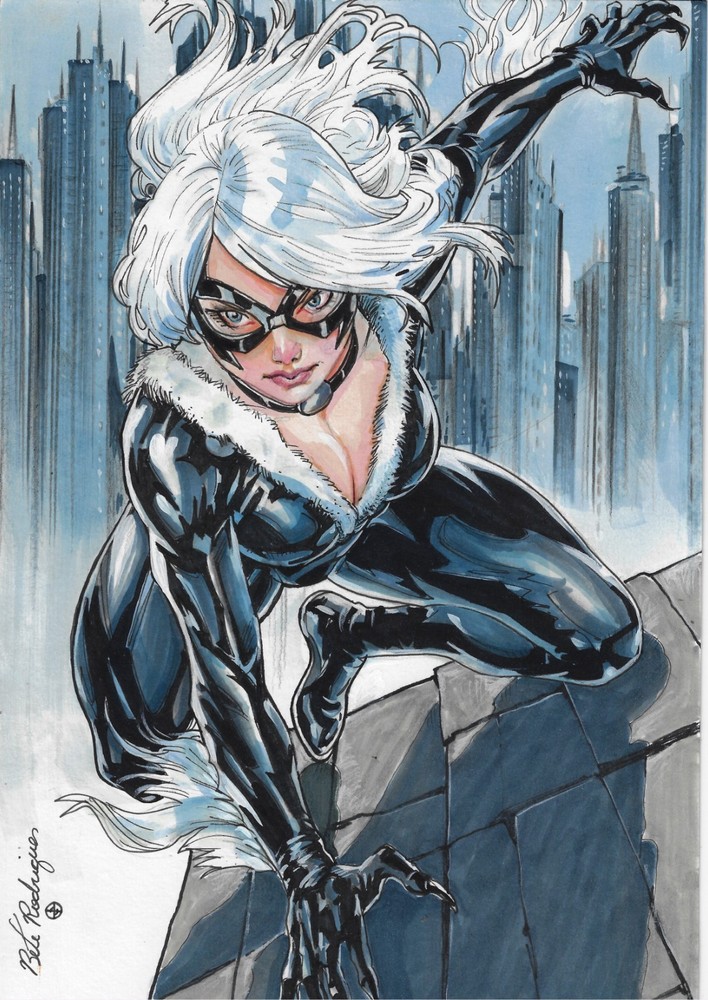 Black Cat original comic art 9x12 by Bete Rodrigues - TramaStudio