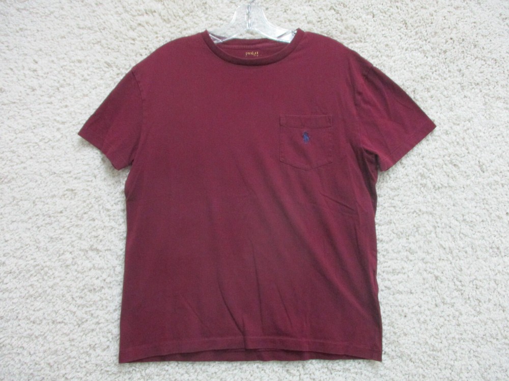 Polo Ralph Lauren Shirt Small Adult Red Casual Classic Fit Pocket Pony Logo Mens