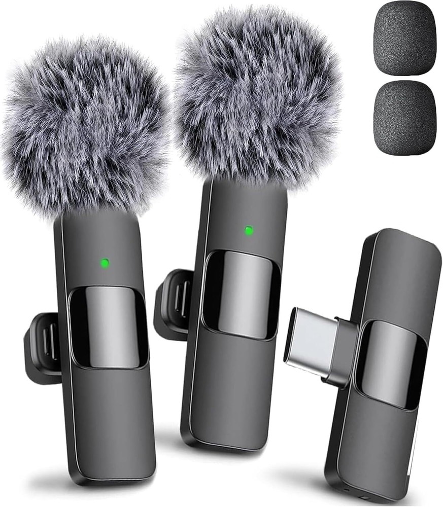 Wireless Lavalier Microphone Video Recording Mic Live For iPhone iPad Android