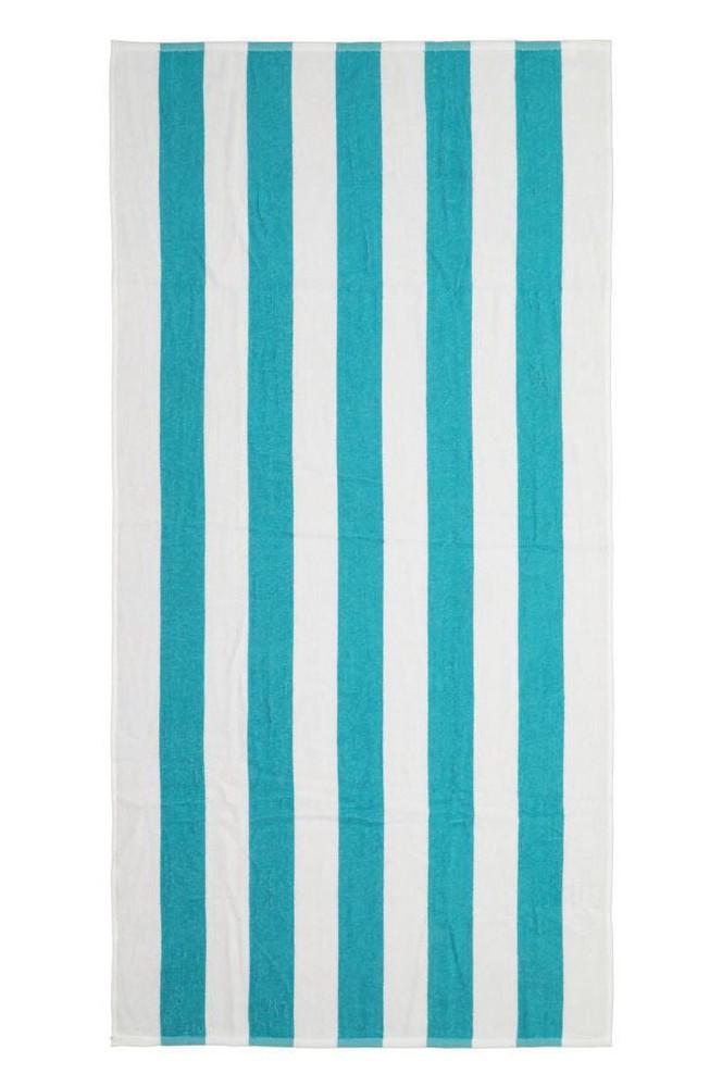 Mainstays Teal & White Cabana Stripe Beach Towel, 28