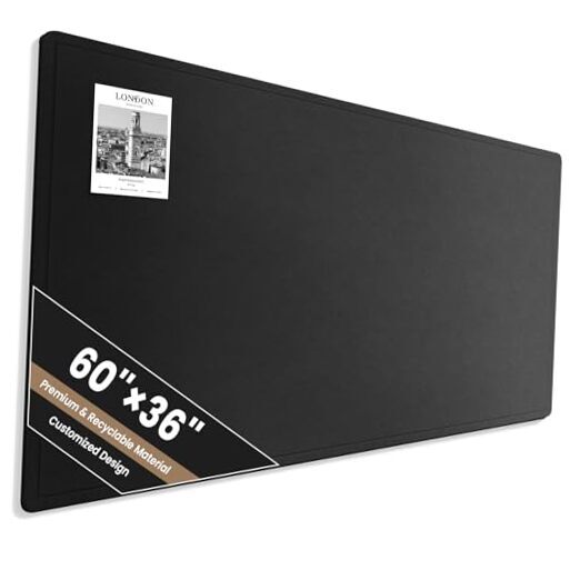 Tablón de anuncios grande, tablón de corcho de fieltro de 60 x 36 pulgadas con 40 60 x 36 pulgadas negro