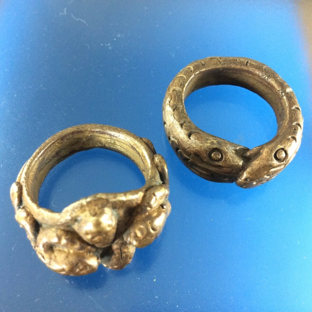 2Pcs Snake Serpent Ring TALISMAN Magic AMULET POWER Luck LOVE Wealth PENDANT