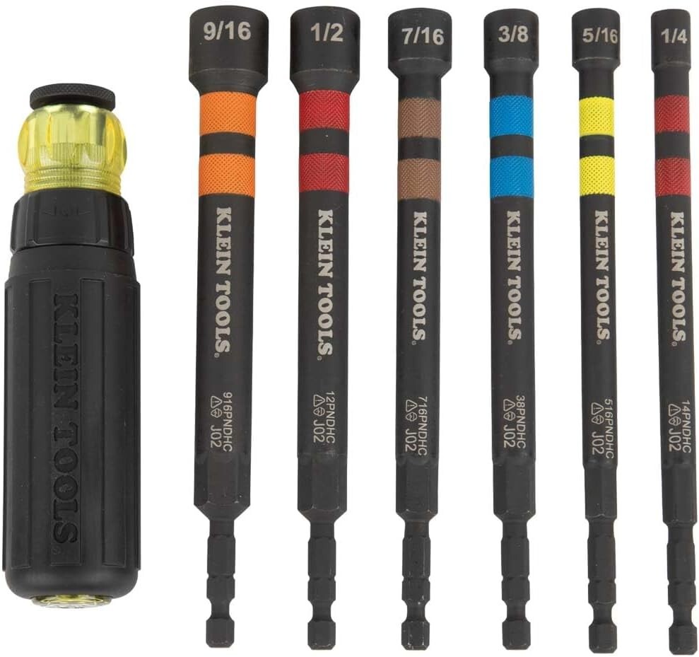 Ratcheting Magnetic Hollow Power Nut Driver Set with Impact Rated Handle