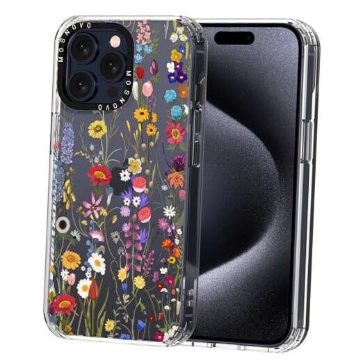Case for [Buffertech 6.6ft iPhone 15 Pro Max Clear - Wildflower Meadow