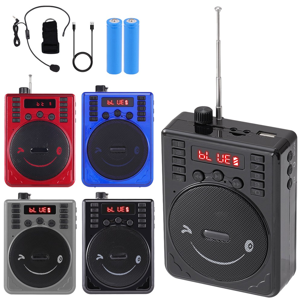 Mini Portable Wireless Speaker with Rechargeable Battery and Wired Mic Headset