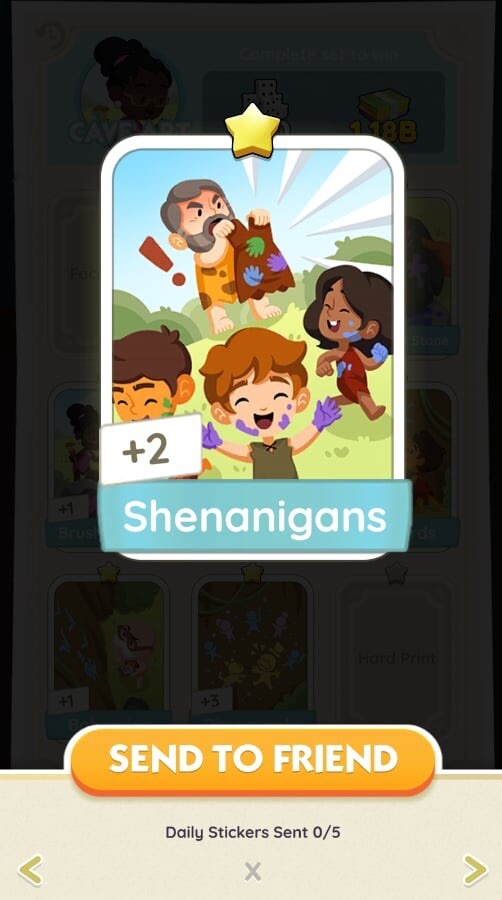 Monopoly Go - Shenanigans - 1 Star Sticker (Set #1) Fast Delivery