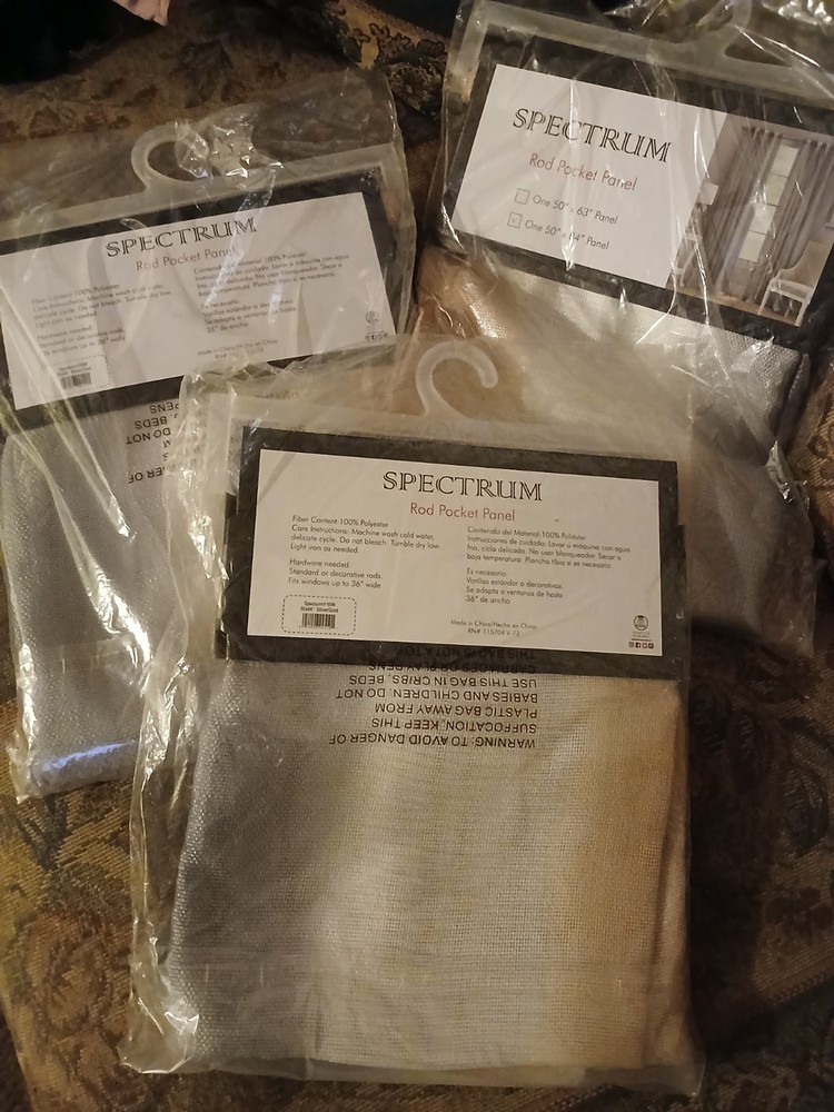 Lot of 3 Spectrum Rod Pocket Panel Curtain 50 x 84 in ~ Brand New