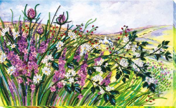 Bead embroidery kit Music of herbs needlework kit Art canvas beadwork pattern