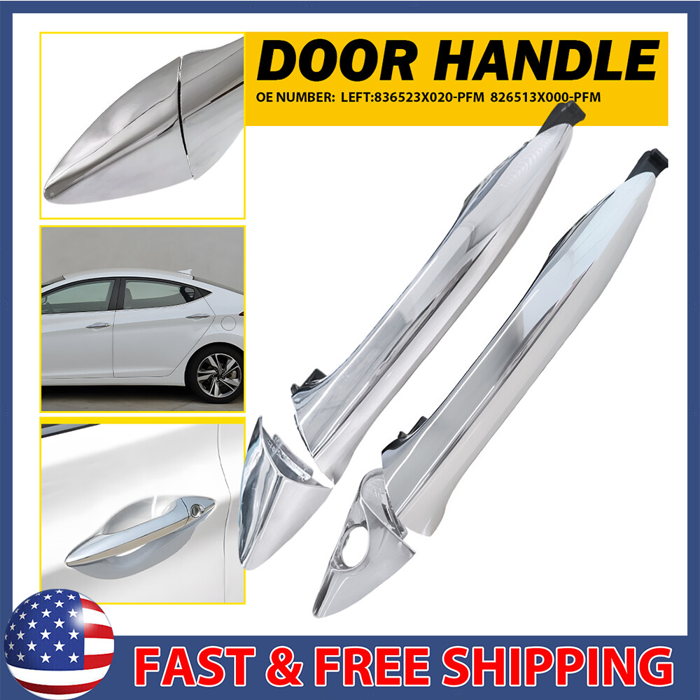 For 2011-2016 Elantra Front LH Rear Driver Side Exterior Door Handle Chrome