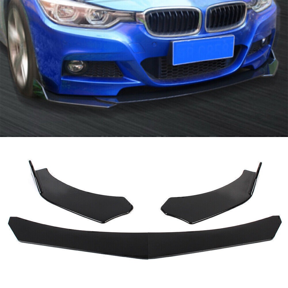 4PCS Front Bumper Lip Chin Spoiler Splitter Body Kit Universal Glossy Black US
