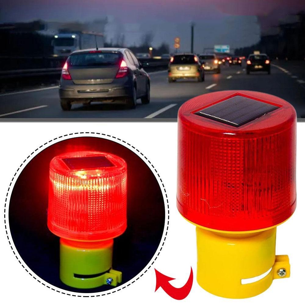 LED Solar Strobe Warning Light Flash Road Barricade Beacon Signal Lamps Hot Sale-image