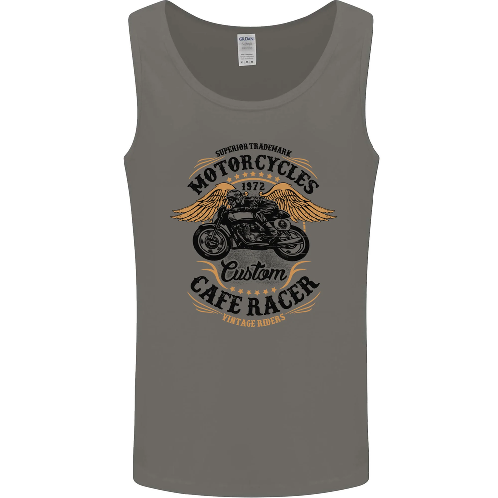 Biker Custom Cafe Racer Motorbike Mens Vest Tank Top