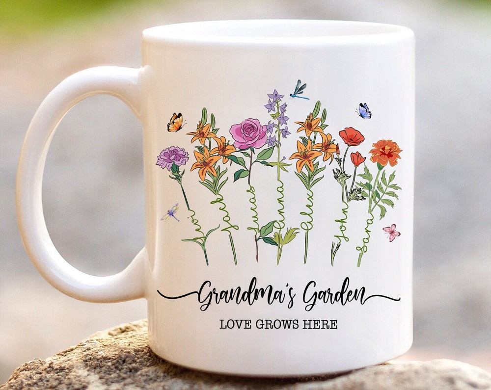 Personalized Grandma's Garden Mug Grandma's Garden Birth Flower Mug Mothers Day