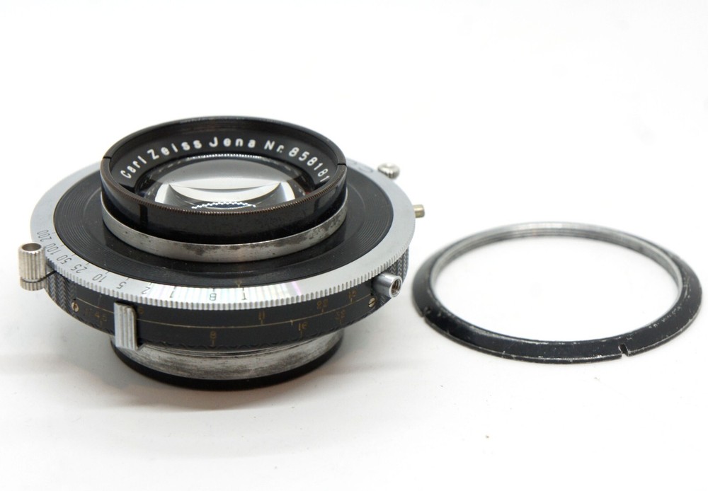 EXC!  Carl Zeiss Tessar 4.5/16.5 cm Large Format lens COMPUR shutter