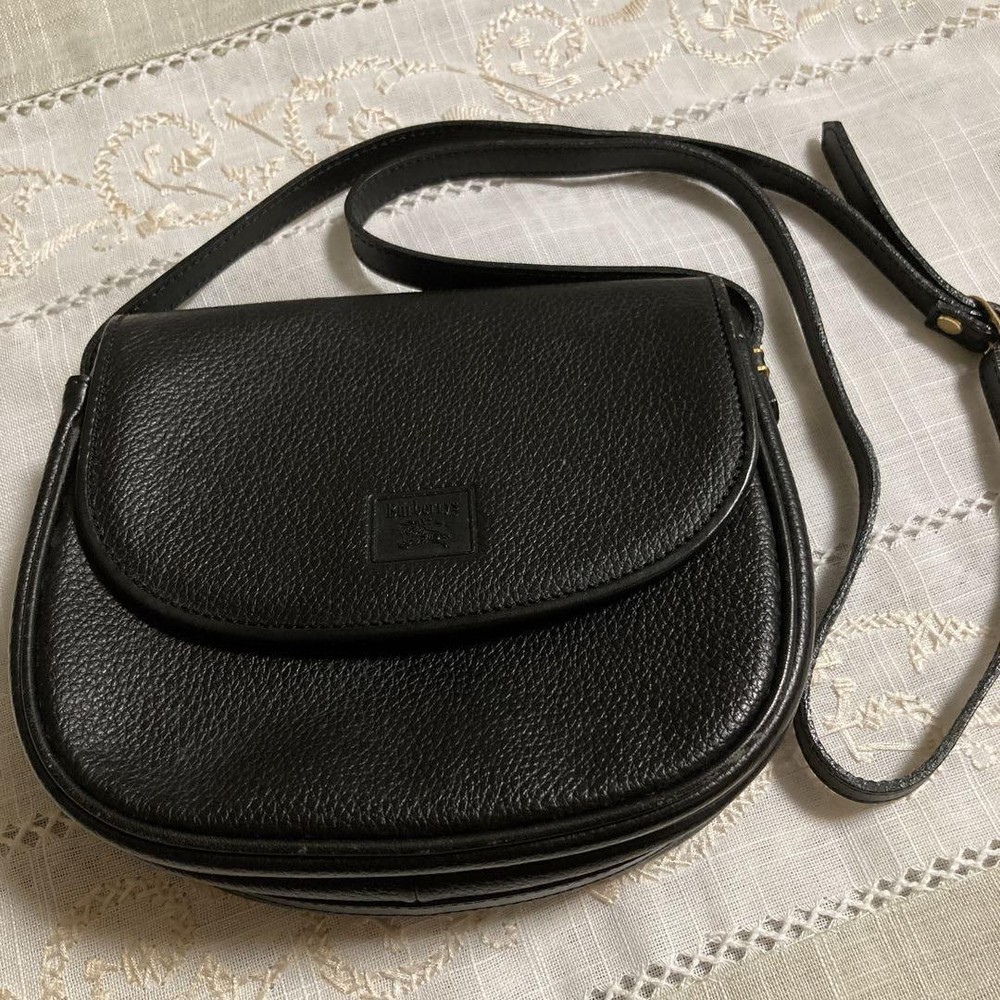 Burberry Shoulder Bag Nova Check Leather Black Authentic F09241356