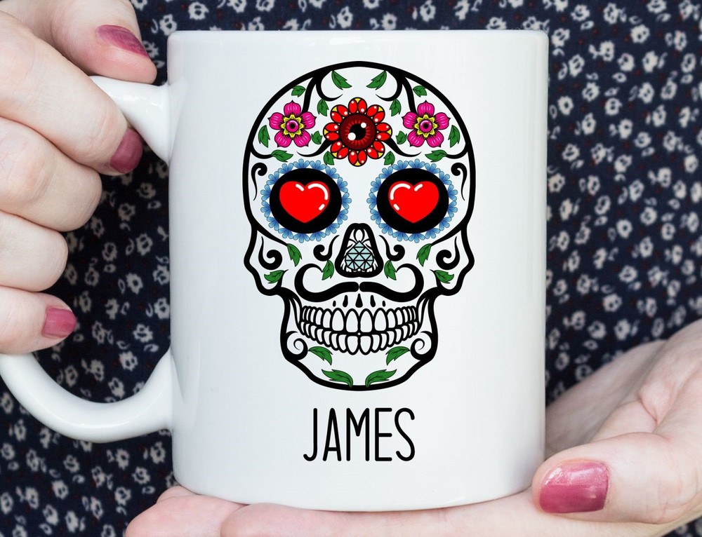 Personalized Sugar Skull Mug Sugar Skull Gift Sugar Skull Cup Sugar Skull Gift