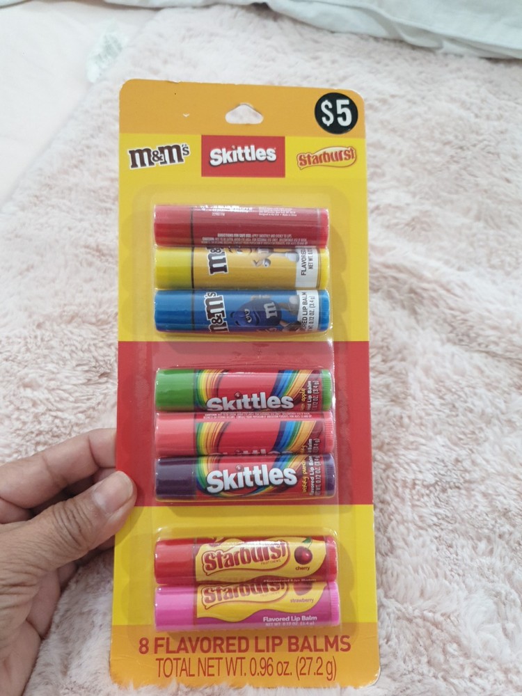 Taste Beauty Candy Flavor Lip Balm Set 10 Lip Balms m&ms Skittles Starburst New