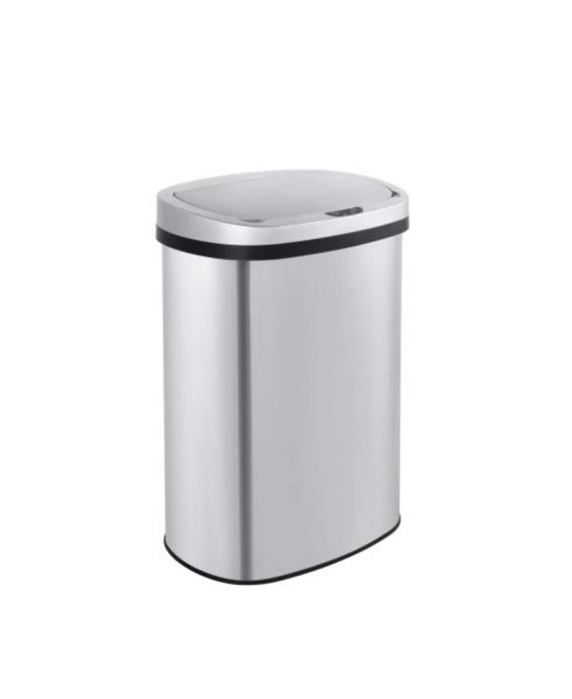 13-Gallon Stainless Steel Motion Sensor Oval Kitchen Trash Can in Silver