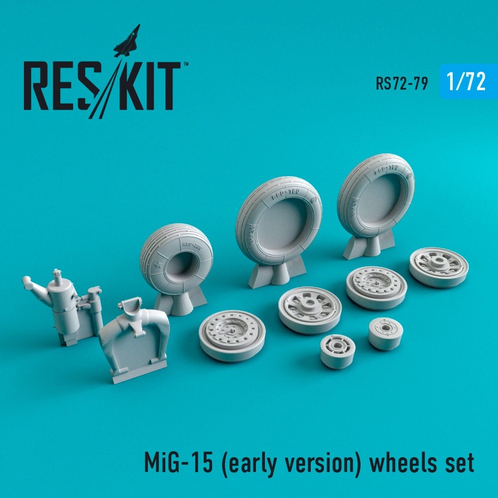 MiG-15 Early Version Wheels Set 1:72 ResKit RS72-0079 Model Parts