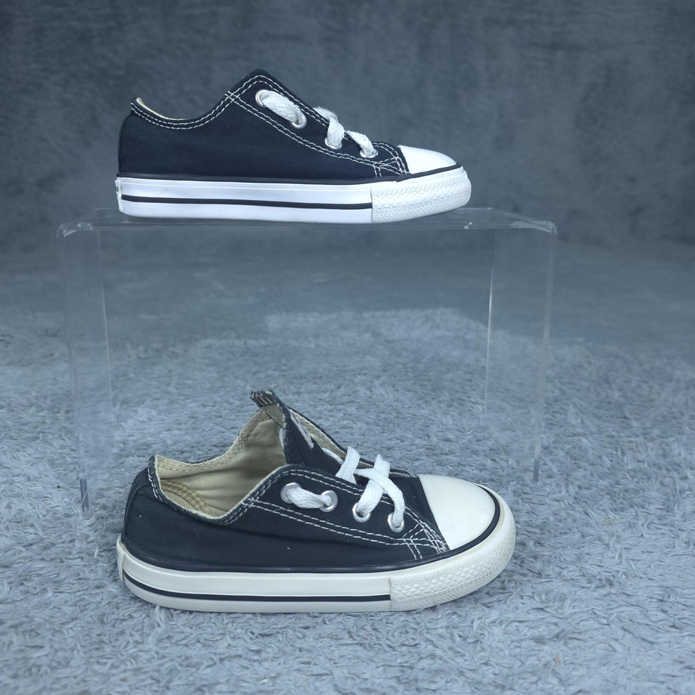 Converse Chuck Taylor All Star Shoes Boys Size 8 Black Sneakers Low Top Canvas