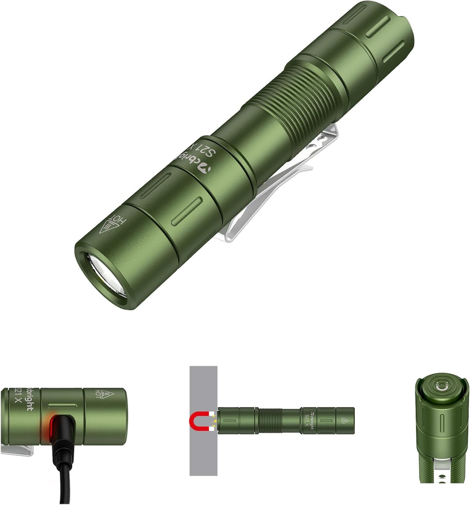 S21X 880 High Lumen Tactical Flashlight USB C Rechargeable Pocket Flashlight EDC