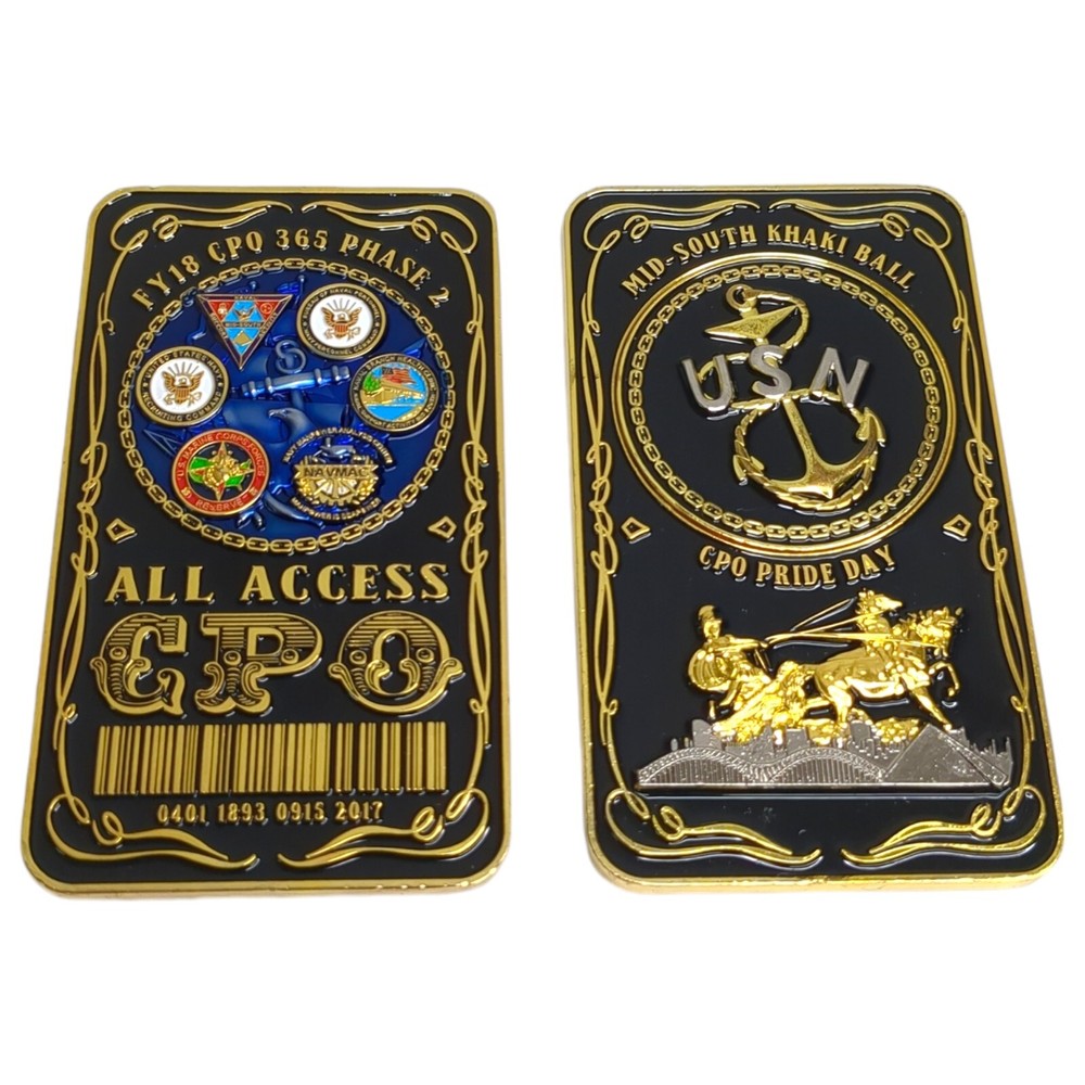 USN Navy Challenge Coin Mid-South Khaki Ball CPO Pride Day Phase 2. NO SER#-image