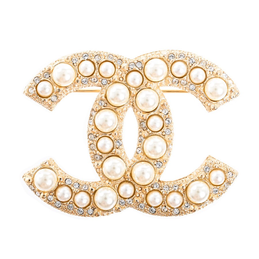 Chanel White GP Brooch F21 V 279799