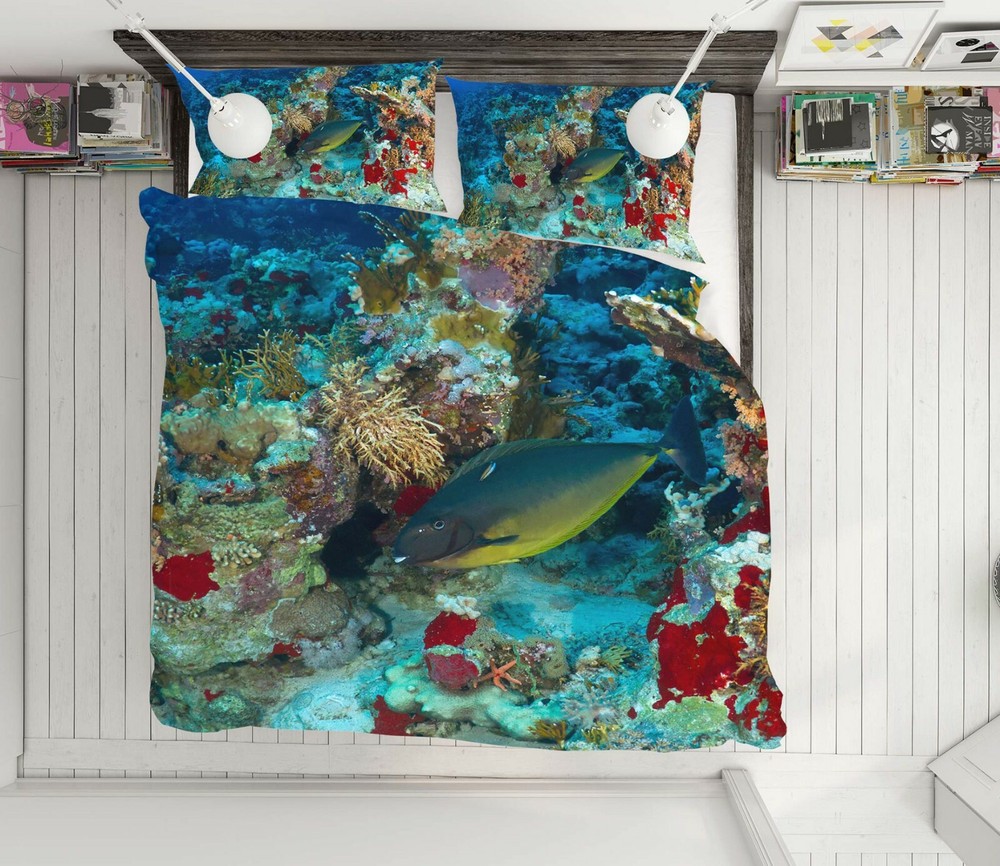 3D Sea Coral ZHUA655 Bed Pillowcases Quilt Duvet Cover Set Queen King Amy