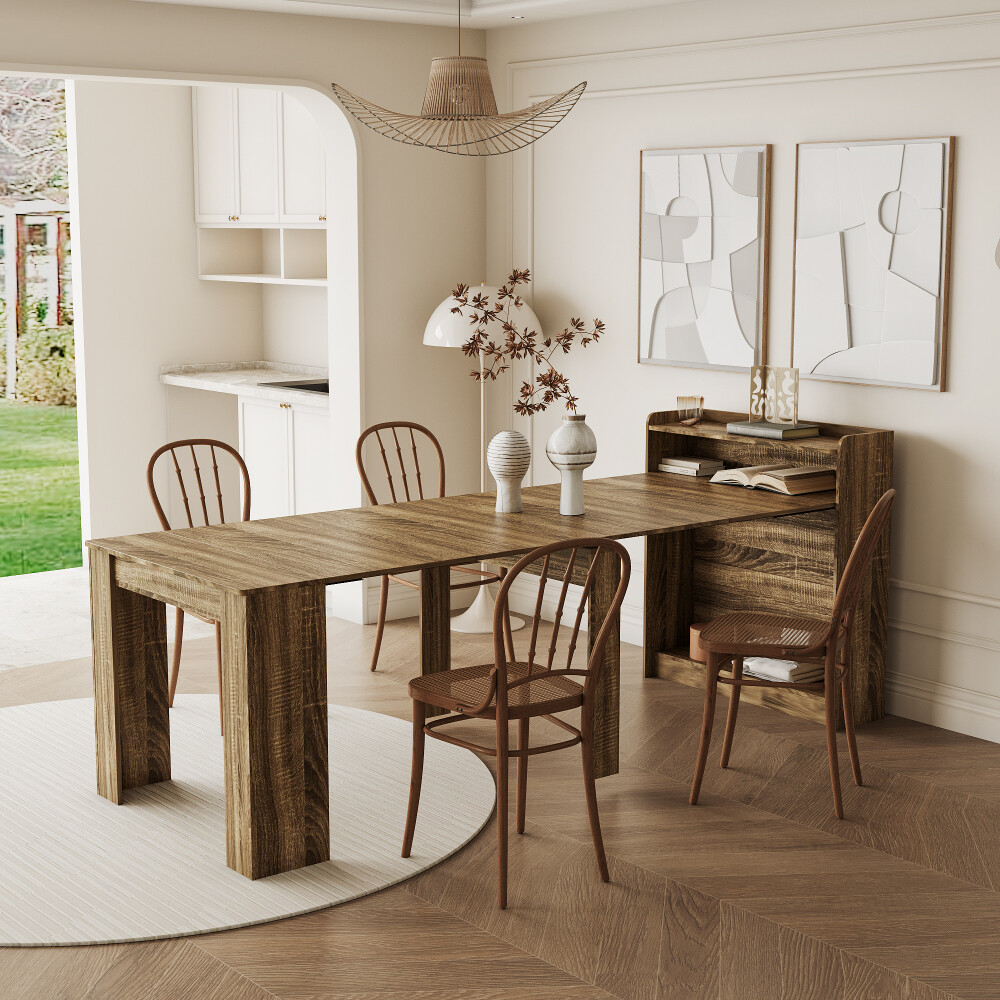Smart Extendable Dining Table - Space Transformer with Hidden Storage