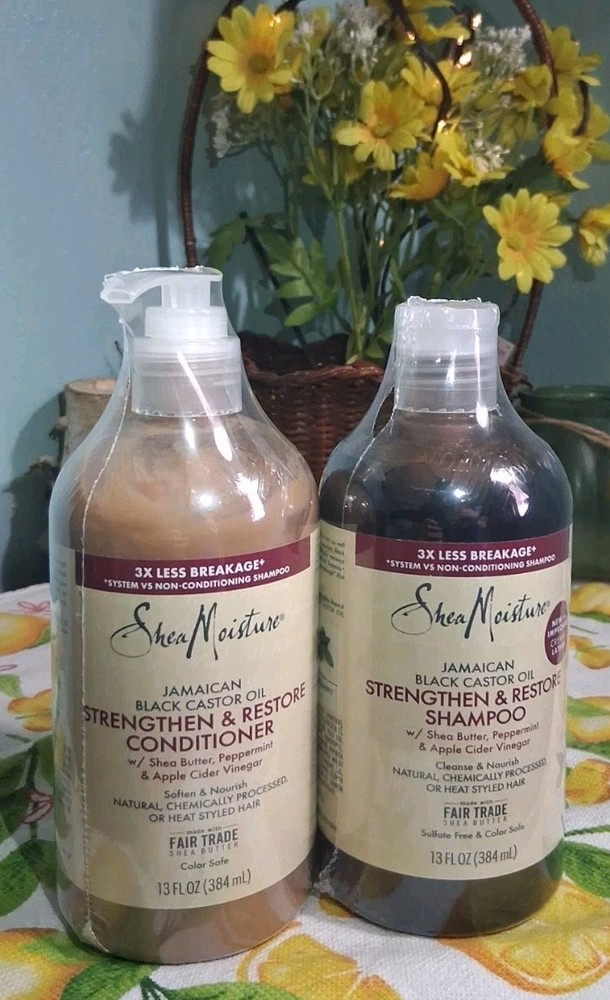 NEW SEALED Shea Moisture Jamaican Black Castor Oil Shampoo & Conditioner