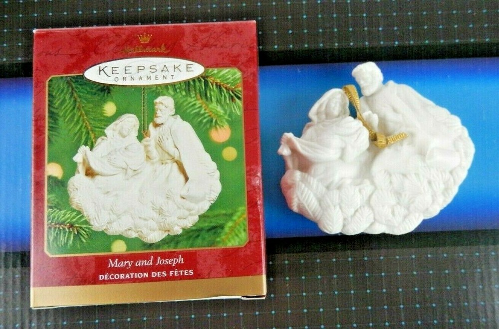 Hallmark Keepsake Ornament Mary Joseph Holy Nativity White Bisque Porcelain