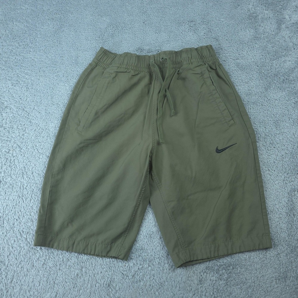 Nike Shorts Mens Small Green Athletic Elastic Waist Pockets Drawstring Swoosh