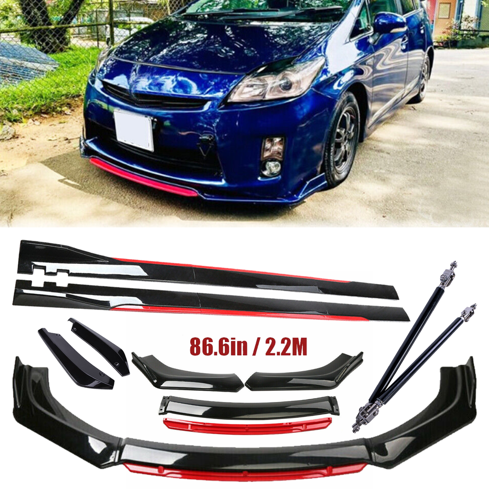 For Toyota Prius Prime Front Bumper Lip Spoiler Splitter Side Skirt Body Glossy
