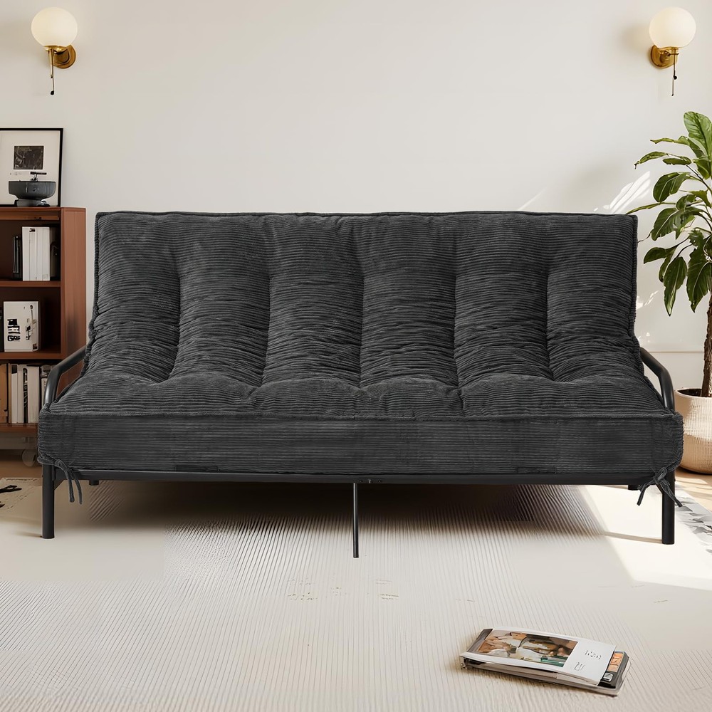 8 Inch Futon Mattress Full Size, Futon Floor Sofa Bed Foldable with Soft Cord...