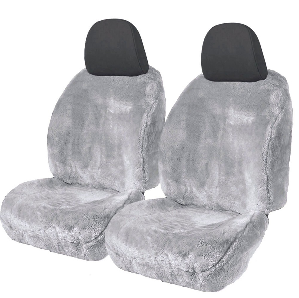 Luxury Gray Lambskin Fur Seat Covers for Nissan X-Trail Full Set