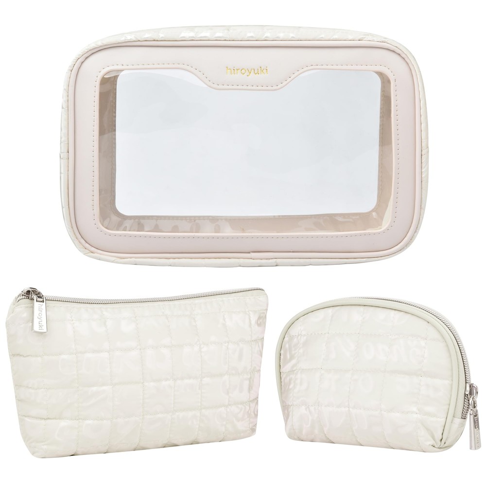 3-Piece Clear Makeup Bag Set with Large Capacity for Travel and Toiletries