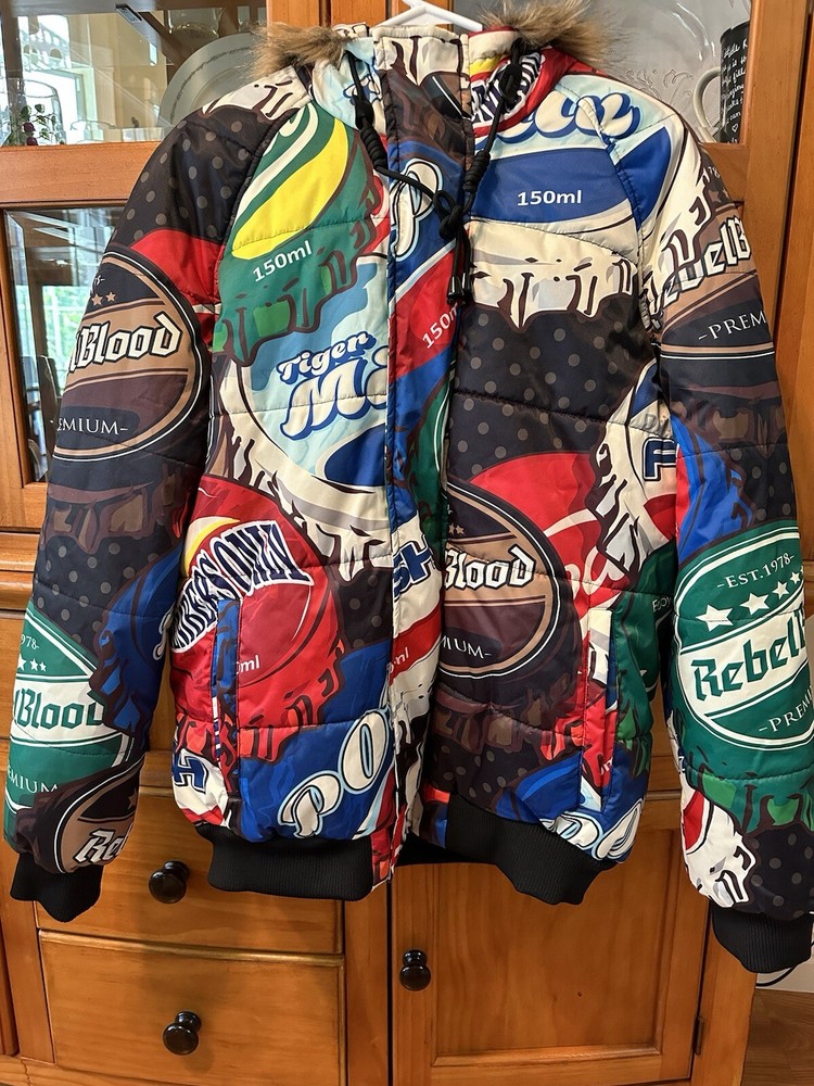 Members Only Men’s Black Faux Fur Hooded Puffer Jacket Size M Soda Design-image