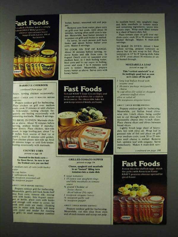 1978 Vintage Kraft Cheez Whiz Ad - Classic Processed Cheese Spread