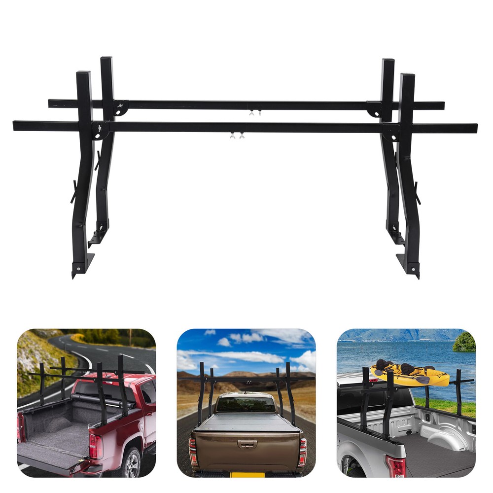 1000Lb Adjustable Carbon Steel Pickup Truck Bed Ladder Rack Carrier