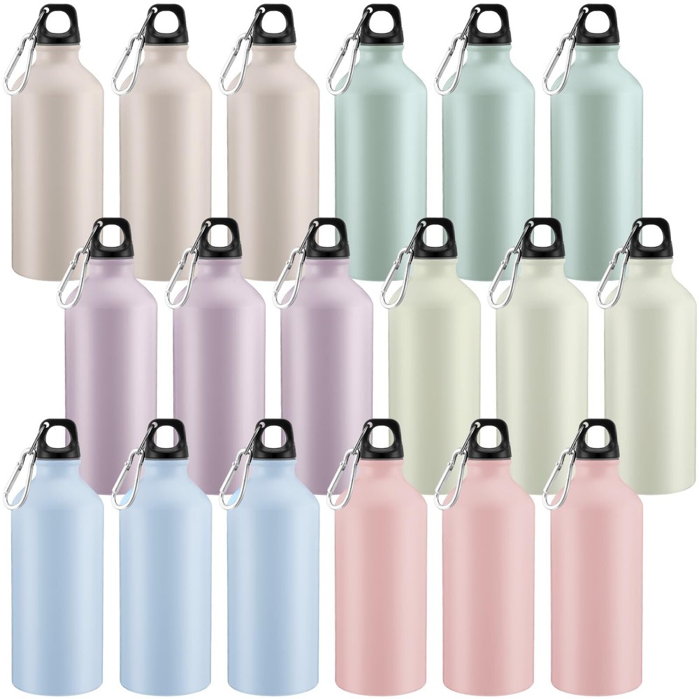 18 Pcs 20oz Aluminum Water Bottles Bulk Reusable Water Bottles Lightweight Le...