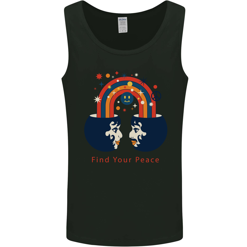 LGBT Find Your Peace Gay Pride Day Mens Vest Tank Top-image
