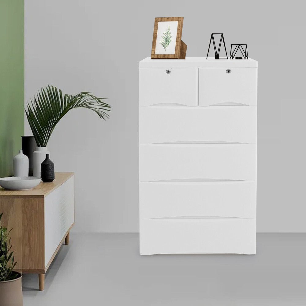 6-Drawer Mobile Storage Cabinet with Wheels for Office Organization